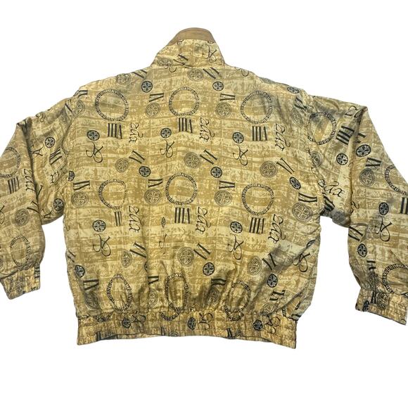 VTG Retro Details Sportswear Zip-up Lined Silk Bomber Jacket Women L Black Gold - Picture 6 of 12